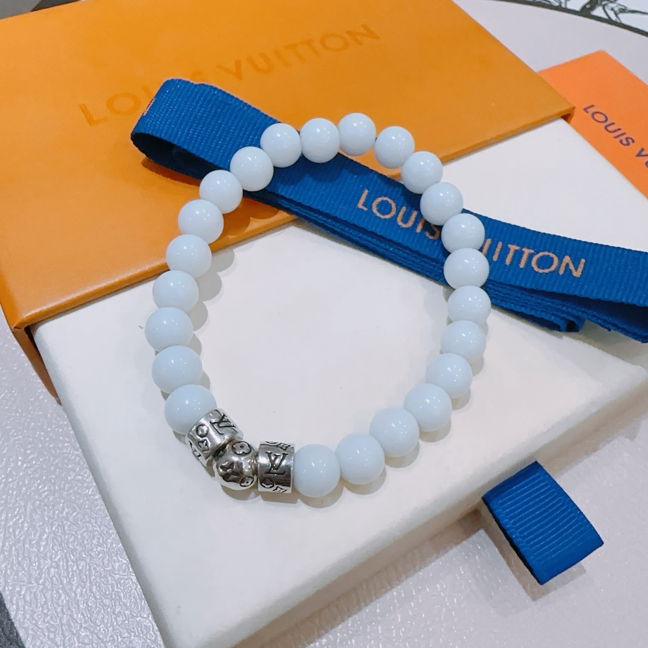 Louis Vuitton White Beaded Bracelet